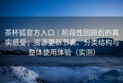 茶杯狐官方入口｜阶段性回顾后的真实感受：资源更新节奏、分类结构与整体使用体验（实测）