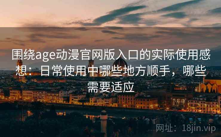围绕age动漫官网版入口的实际使用感想：日常使用中哪些地方顺手，哪些需要适应