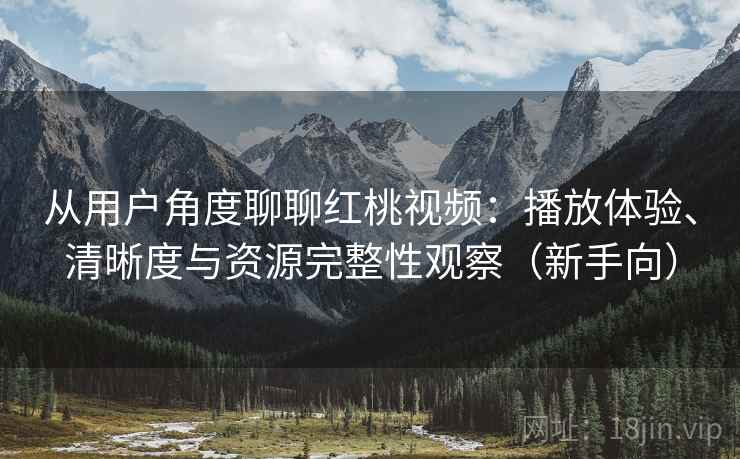 从用户角度聊聊红桃视频：播放体验、清晰度与资源完整性观察（新手向）